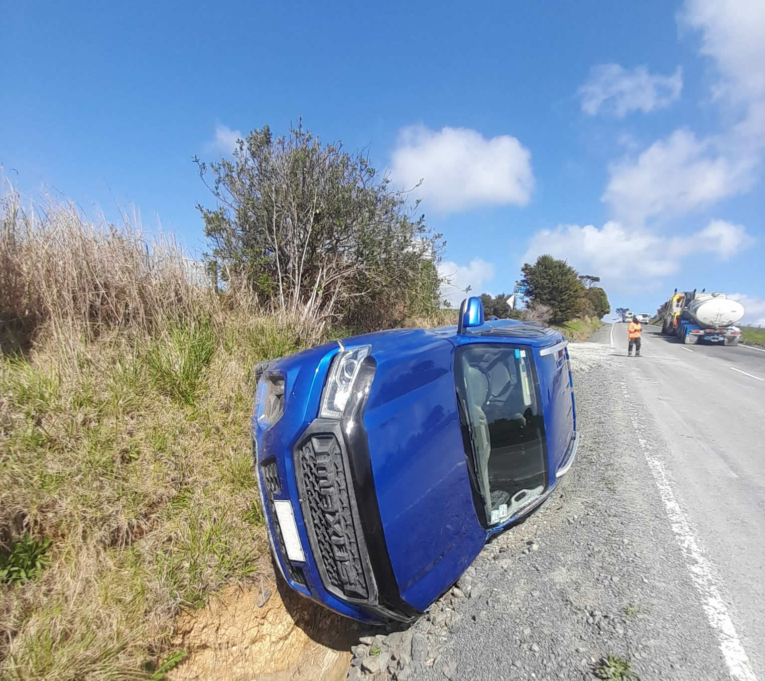 Emergency Crash Towing - Car On Its Side
